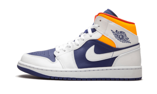 Air Jordan 1 Mid White Laser Orange Deep Royal Blue - 554725-131