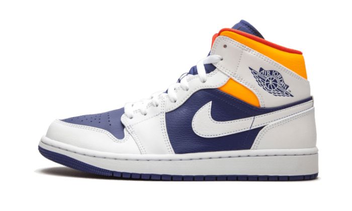 Air Jordan 1 Mid White Laser Orange Deep Royal Blue – limitierter Sneaker bei Shade Studios