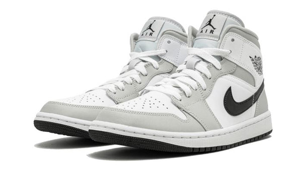 Air Jordan 1 Mid White Light Smoke Grey - BQ6472-015