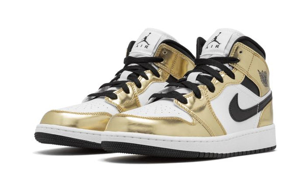 Air Jordan 1 Mid White Metallic Gold - DC1419-700 / DC1420-700