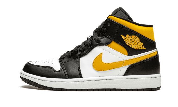 Air Jordan 1 Mid White Pollen Black - 554724-177 / 554725-177