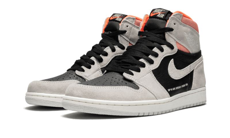 Air Jordan 1 Retro High Neutral Grey Hyper Crimson - 555088-018