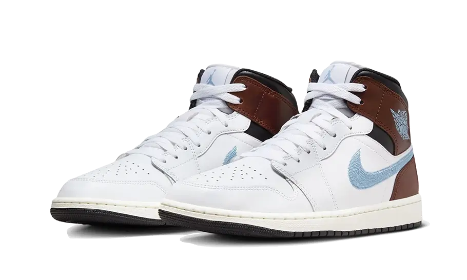 Air Jordan 1 Retro Mid SE Brown Blue Grey - FQ8162-142 / FQ7831-142