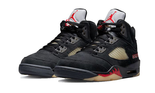 Black and red jordan 5s deals