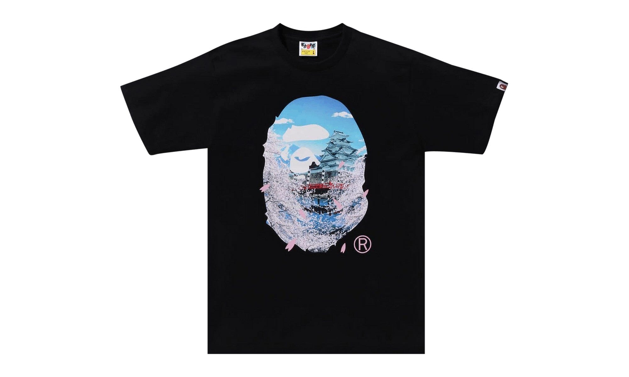 BAPE Sakura Photo Ape Head Tee Black