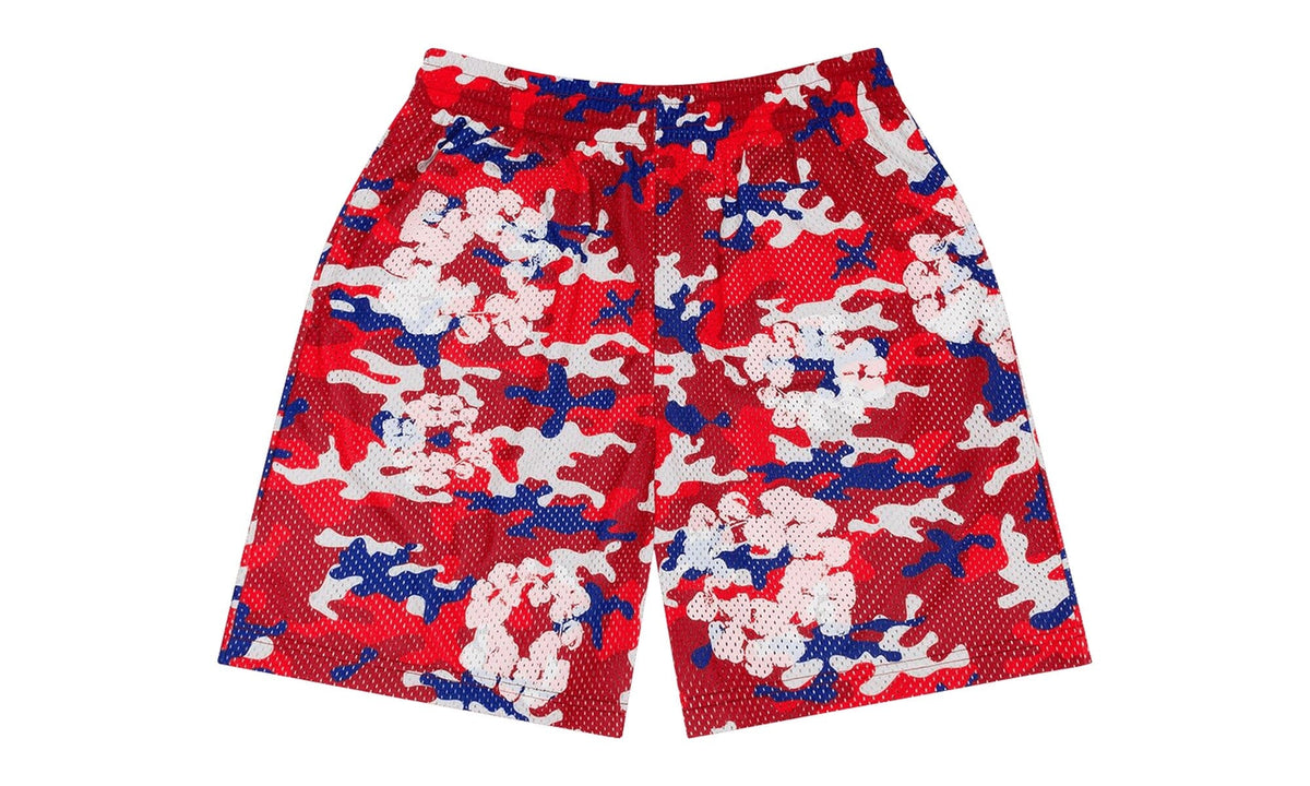 Denim Tears Camo Cotton Wreath Mesh Shorts Red