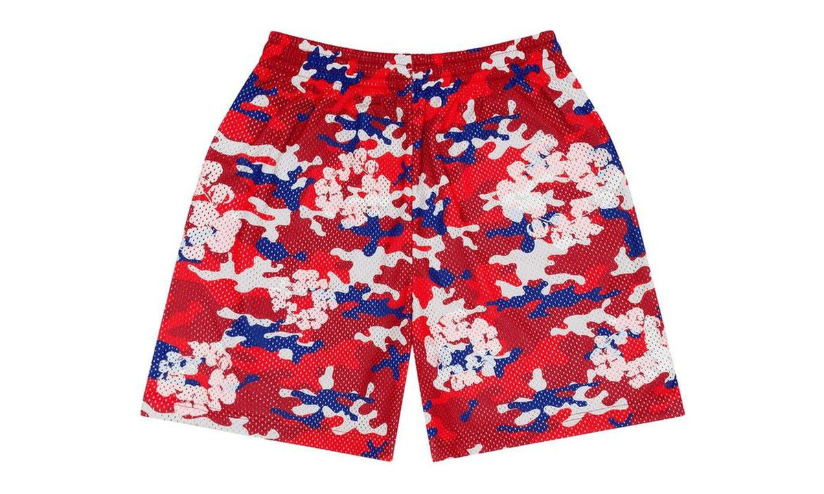 Denim Tears Camo Cotton Wreath Mesh Shorts Red