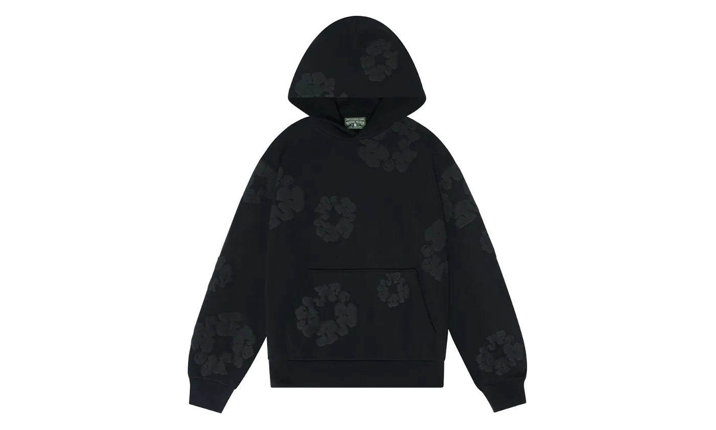 Denim Tears Denim Tears Cotton Wreath Hoodie Black Monochrome - DT-DTCWHB-BLACKMONOCHROME