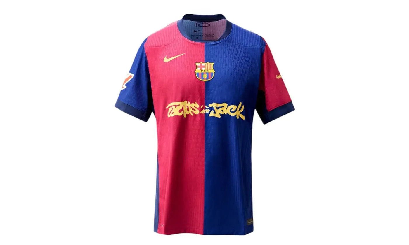 FC Barcelona x Travis Scott Limited Edition Match Home 2024/25 Jersey Blue/Scarlet - FB-FBXTSL-SSCARLET