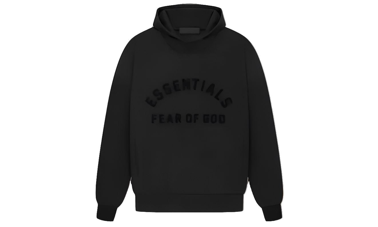 Fear of God Essentials Arch Logo Hoodie Jet Black apparels Fear of God 