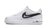 Nike Air Force 1 Low Cut Out Swoosh White Black