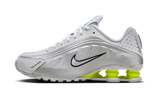 Nike Shox R4 White Metallic Silver Volt
