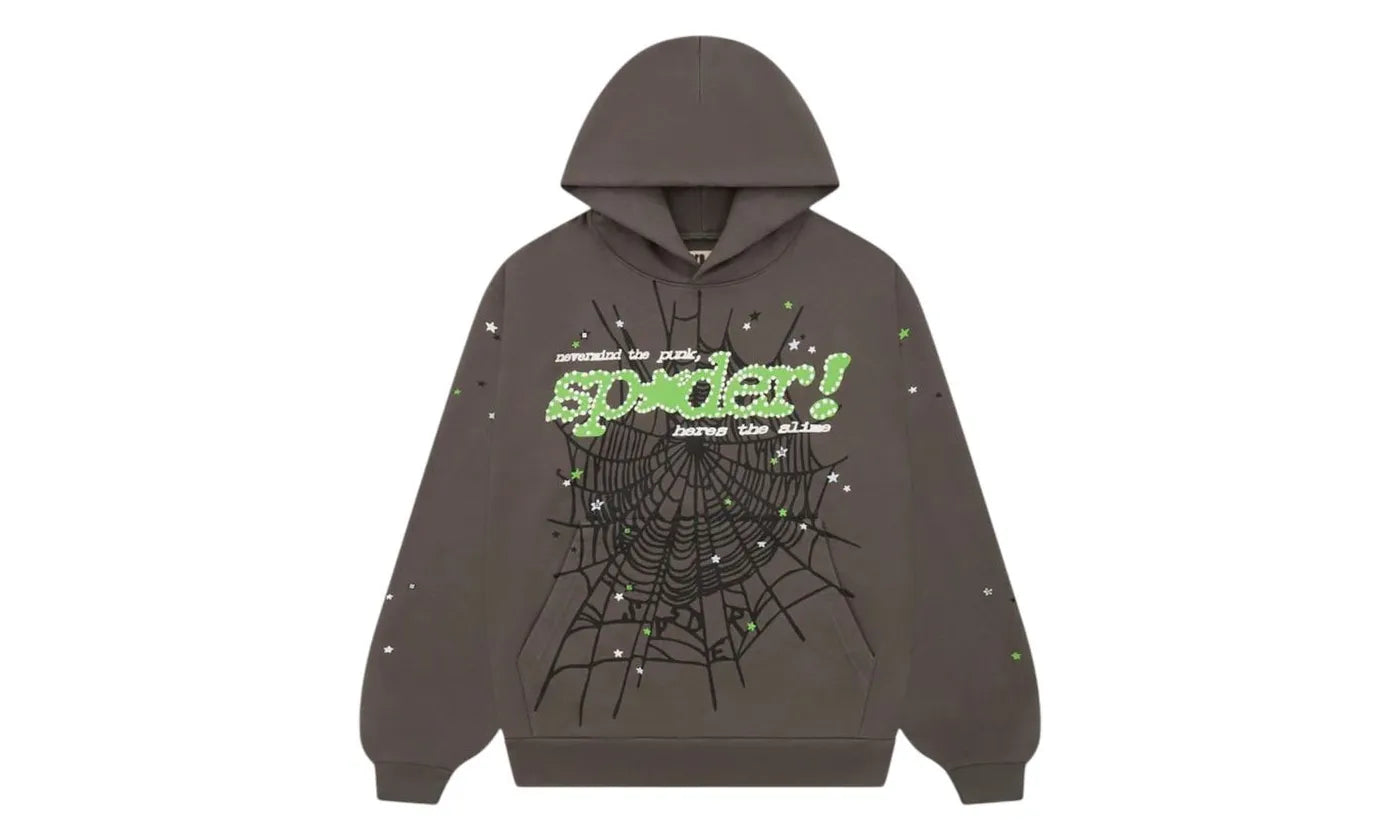 Sp5der Punk V2 Hoodie Slate Grey - SP5D-SPVHSG-SLATEGREY