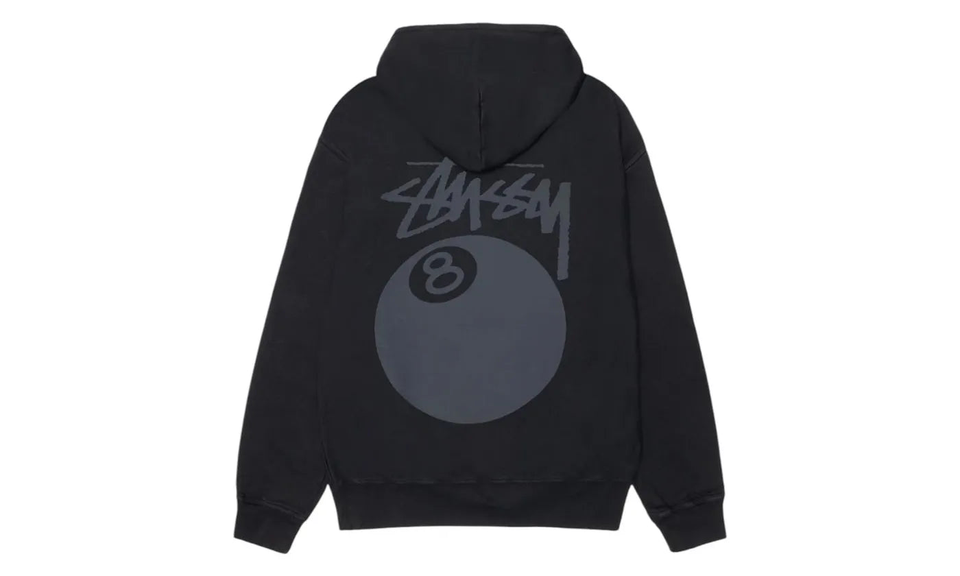 Stussy 8 Ball Pigment Dyed Hoodie Black - STUS-S8BPDH-BLACK