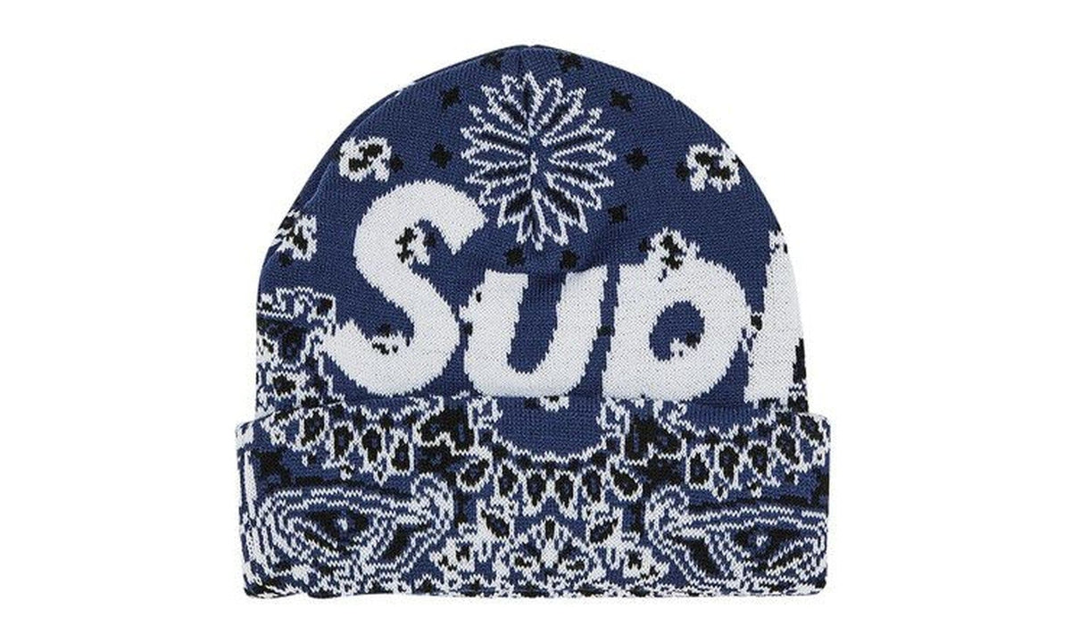 Supreme Bandana Big Logo Beanie Navy