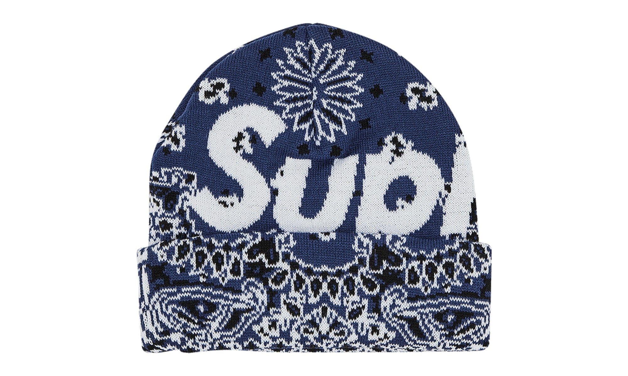 Supreme Bandana Big Logo Beanie Navy