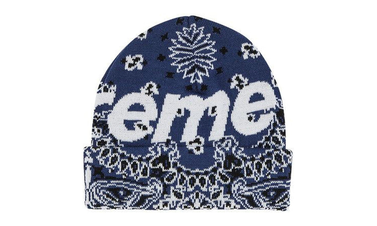 Supreme Bandana Big Logo Beanie Navy