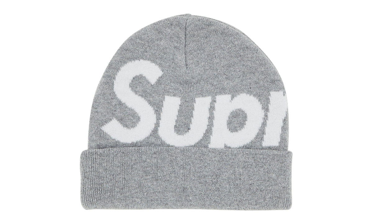 Supreme Big Logo Beanie Heather Grey