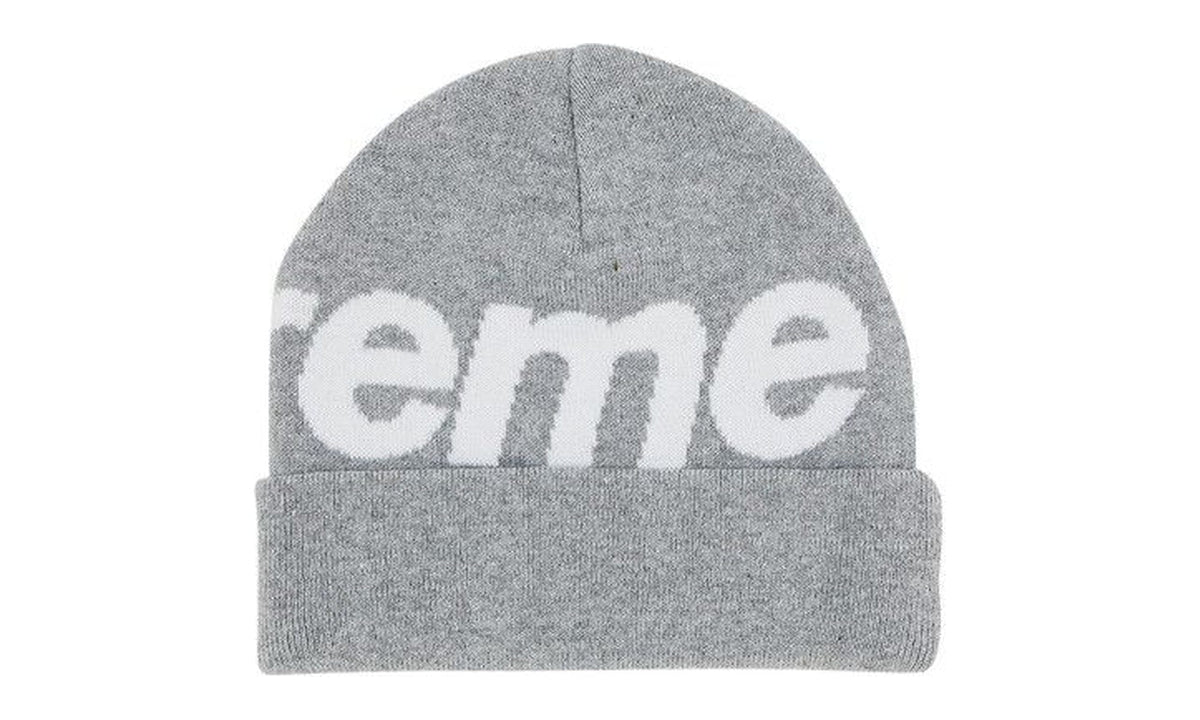 Supreme Big Logo Beanie Heather Grey