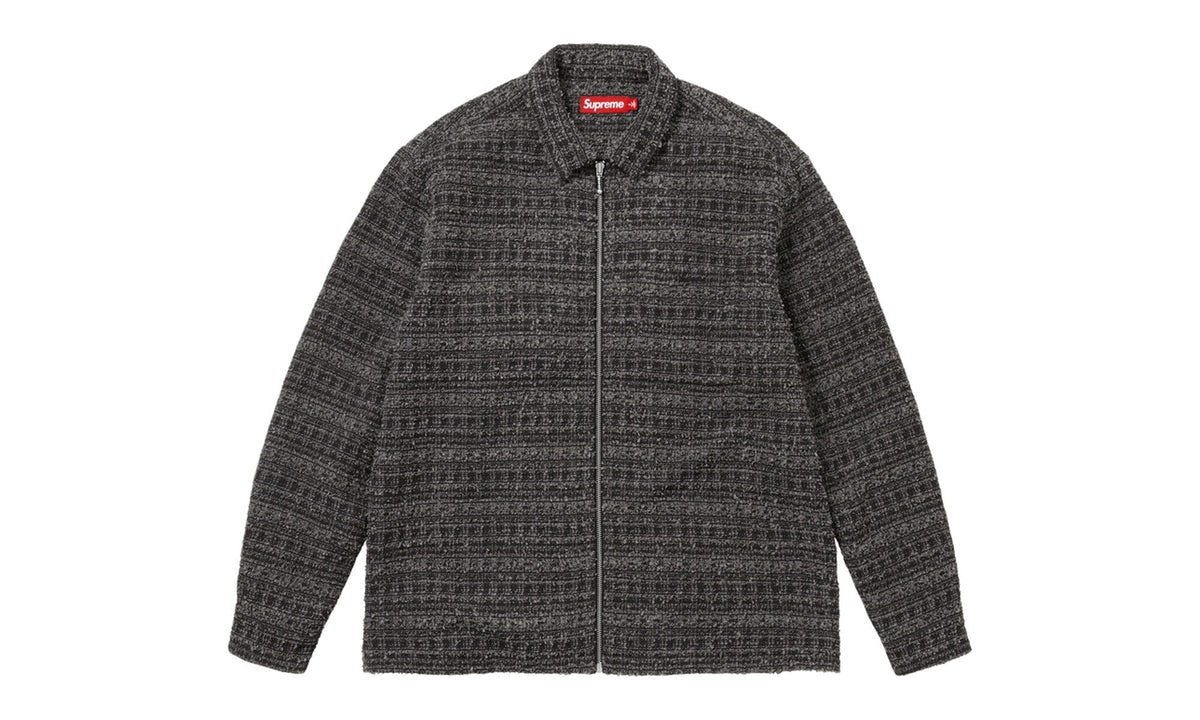 Supreme Bouclé Zip Up Shirt Black