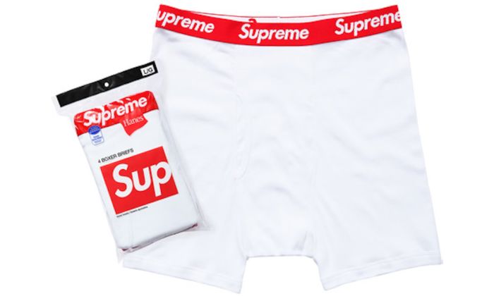 【S/4枚】[Supreme×HANES] BOXER BRIEFS White Supreme Hanes Boxer Briefs White