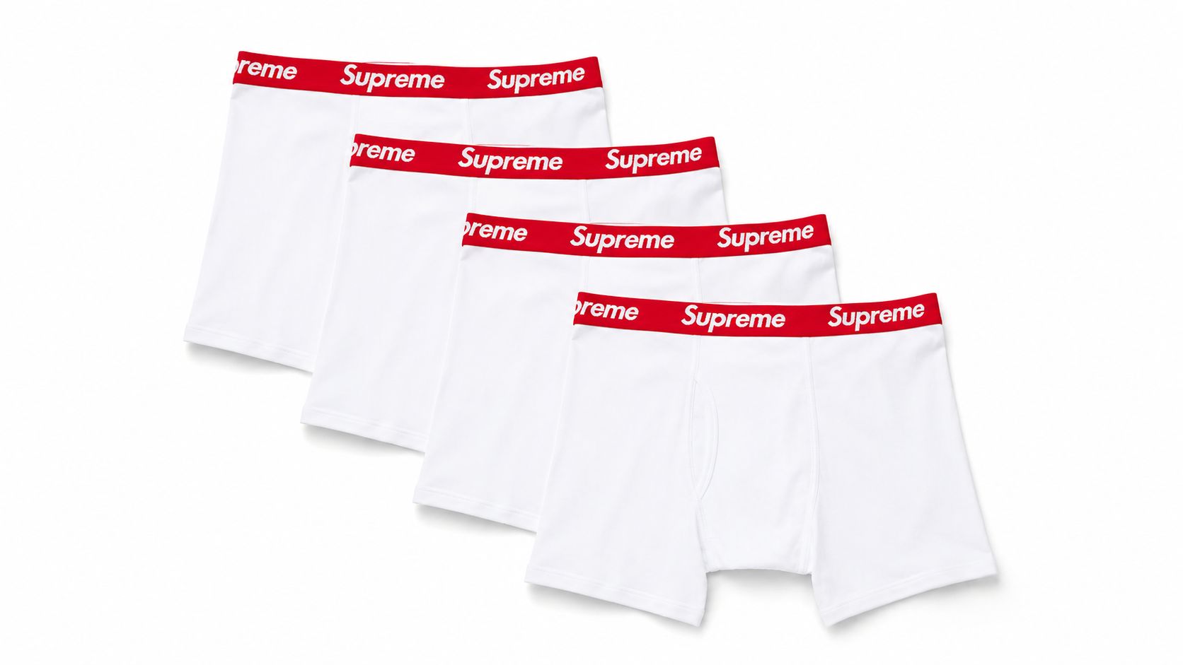 【S/4枚】[Supreme×HANES] BOXER BRIEFS White Supreme Hanes Boxer Briefs White