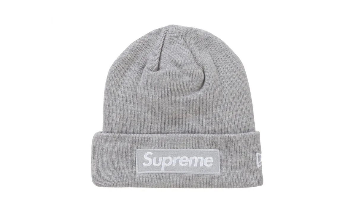 Supreme Supreme New Era Box Logo Beanie (FW24) Heather Gray (SUPR Supreme Supreme New Era Box Logo Beanie (FW24) Heather Gray (SUPR