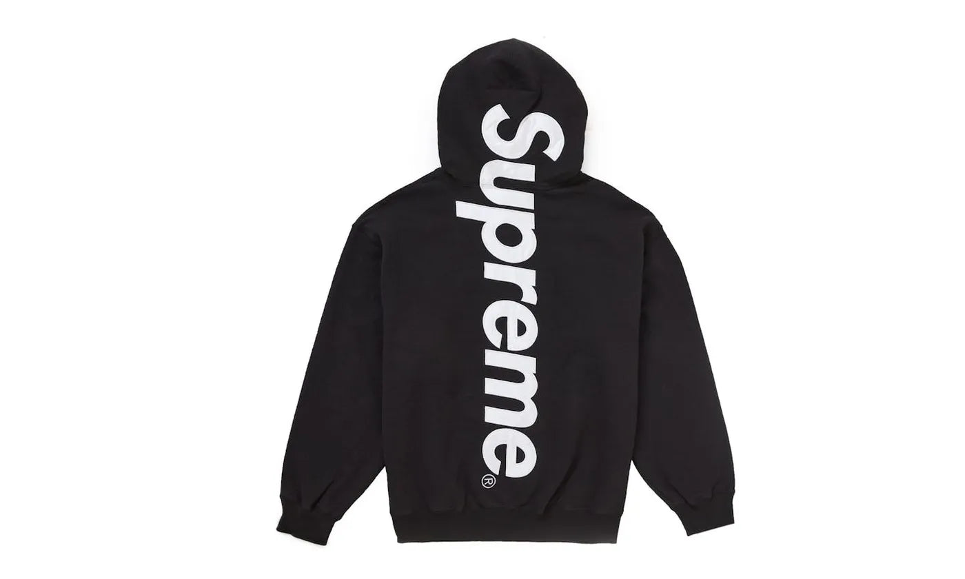 Supreme Satin Applique Hooded Sweatshirt FW24 Black – limitierter Sneaker bei Shade Studios