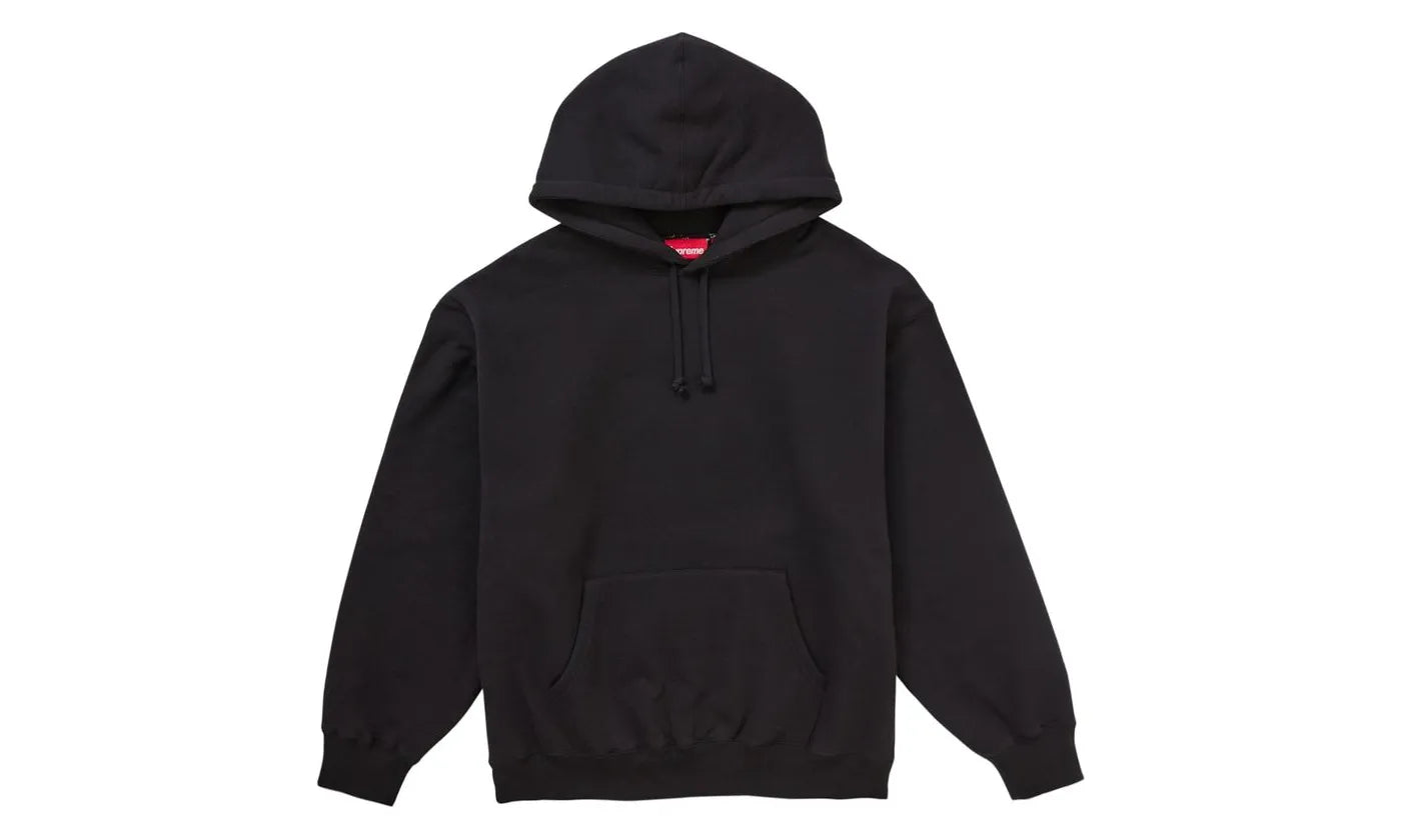 Supreme Satin Applique Hooded Sweatshirt FW24 Black – limitierter Sneaker bei Shade Studios
