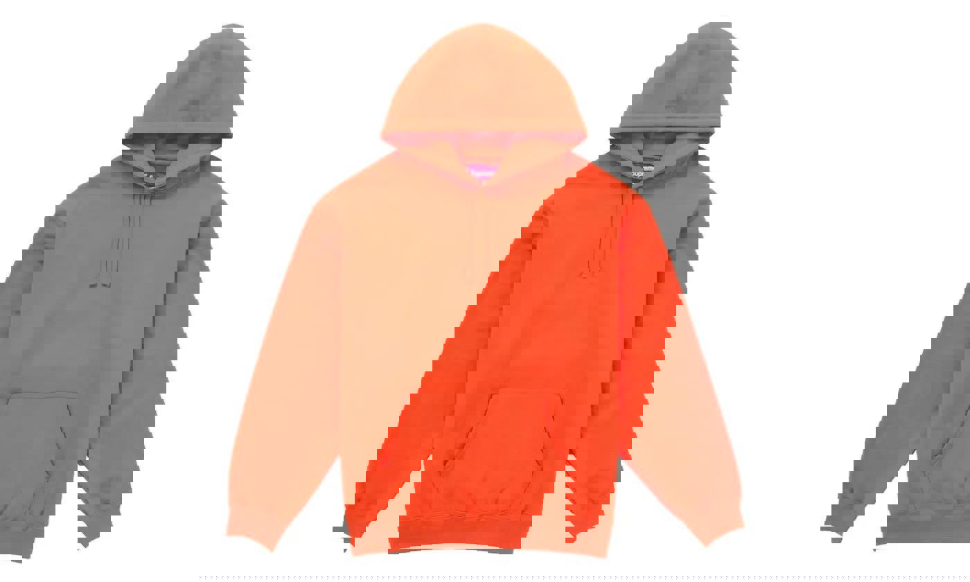 Supreme Satin Applique Hooded Sweatshirt FW24 Bright Orange