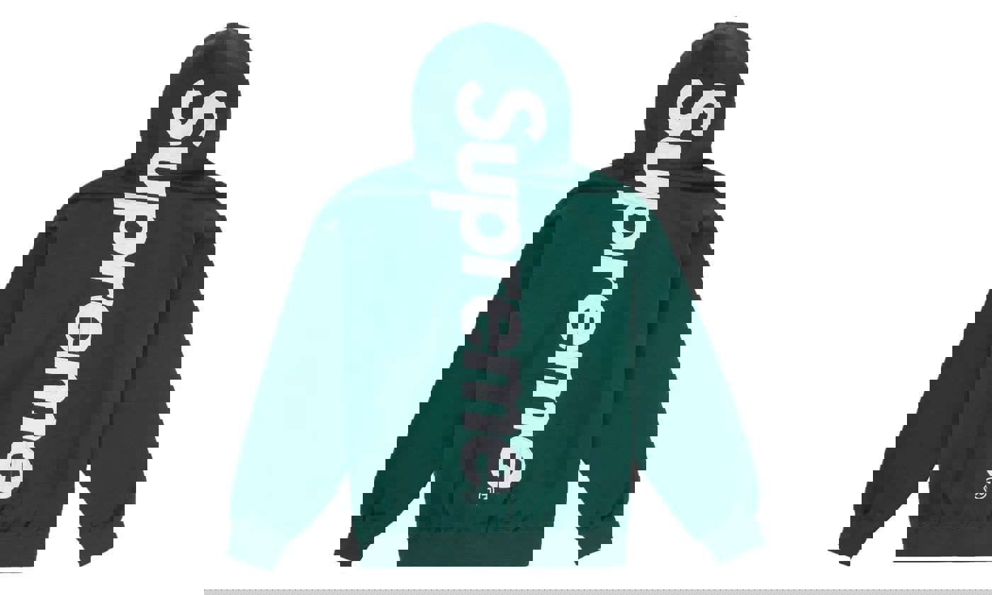 Supreme Satin Applique Hooded Sweatshirt FW24 Dark Green S