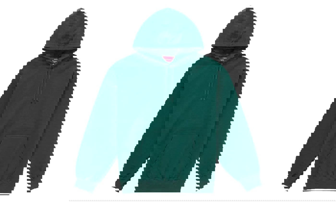 Supreme Satin Applique Hooded Sweatshirt FW24 Dark Green