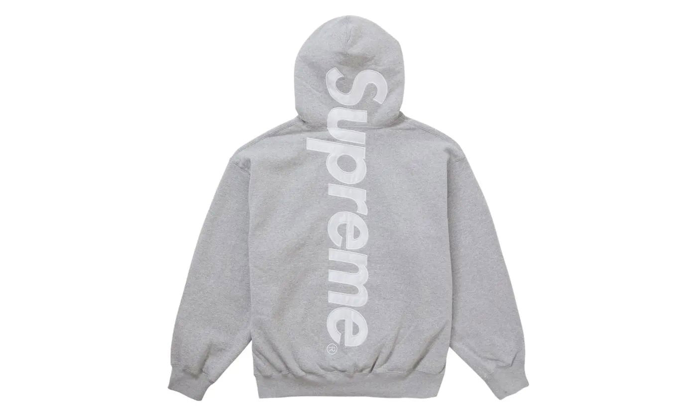 supreme Heather Supreme Supreme Satin Applique Hooded Sweatshirt FW24 Heather Gray