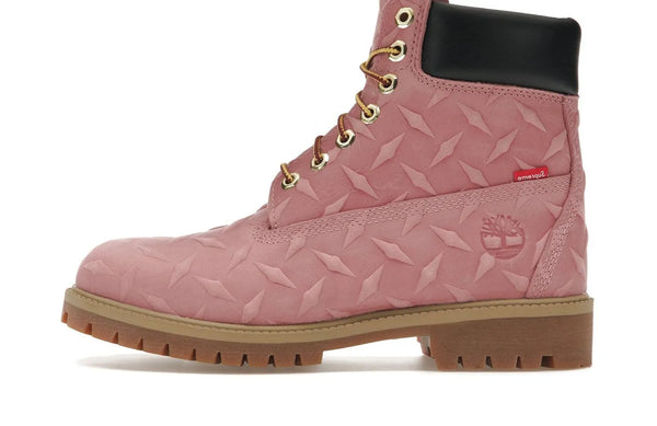 Timberland 6' Premium Waterproof Boot Supreme Diamond Plate Pink - TIMB-6PWBSD-PINK