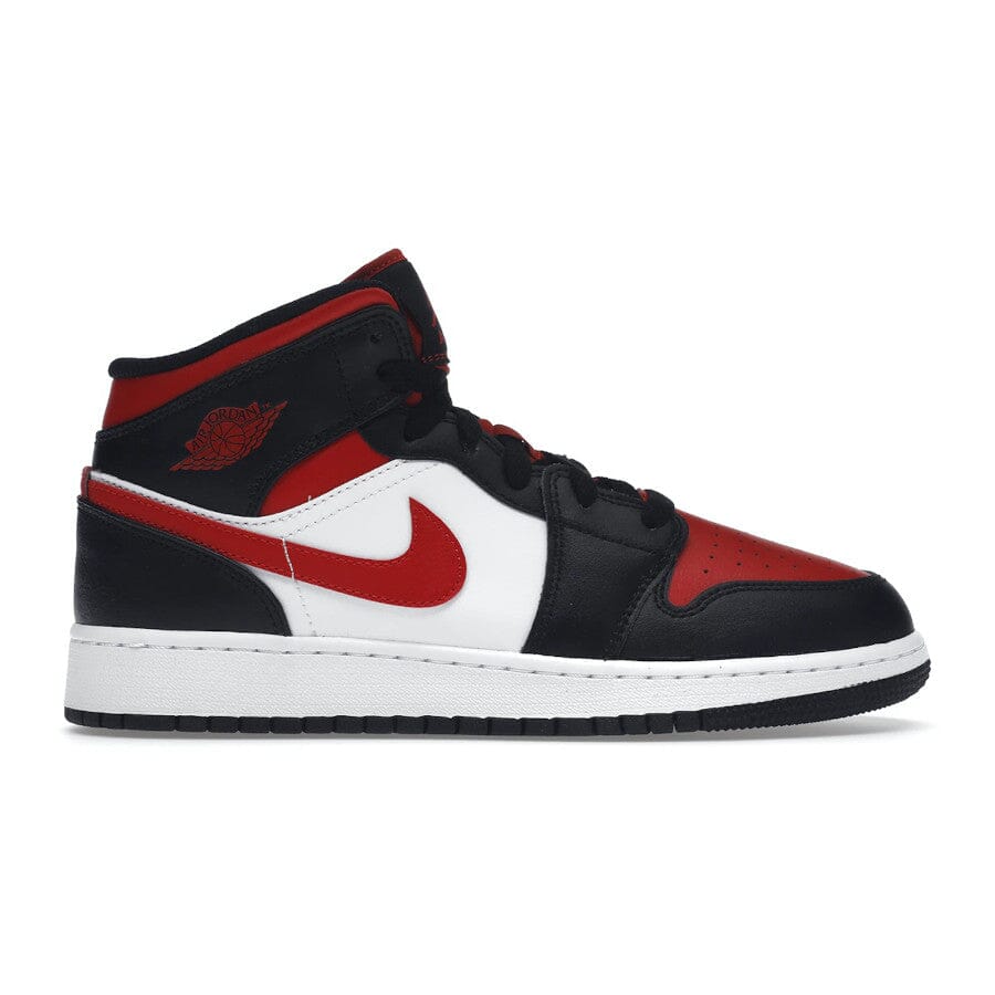 Air Jordan 1 Mid Black Fire Red (GS) Nike 