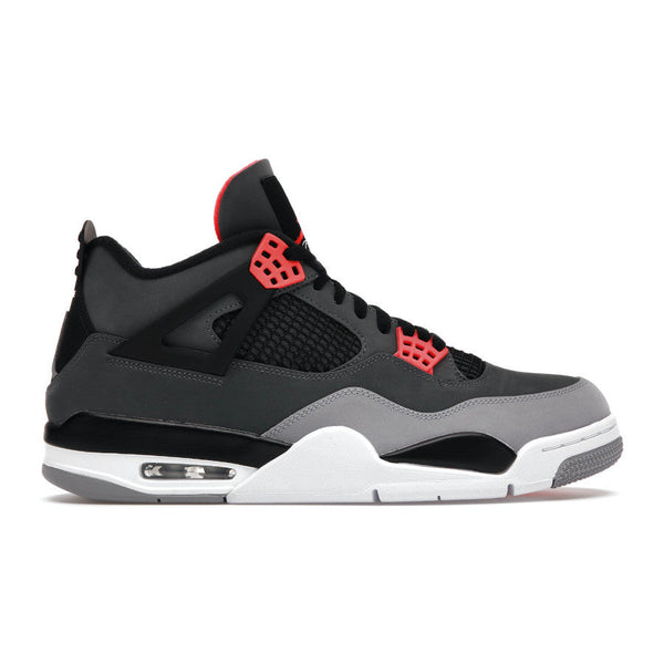 Dieses Bild zeigt einen Nike Air Jordan 4 in schwarz grau rot