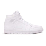 Nike Air Jordan 1 Mid Triple White (GS)